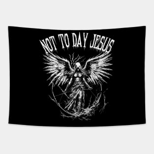 Not to day jesus metal art Tapestry