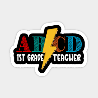 ABCD Pencil Lightning Rock'n Roll Teacher Back To School Magnet