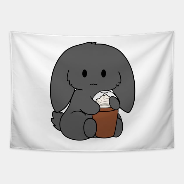 Black Bunny Ice Coffee Tapestry by BiscuitSnack