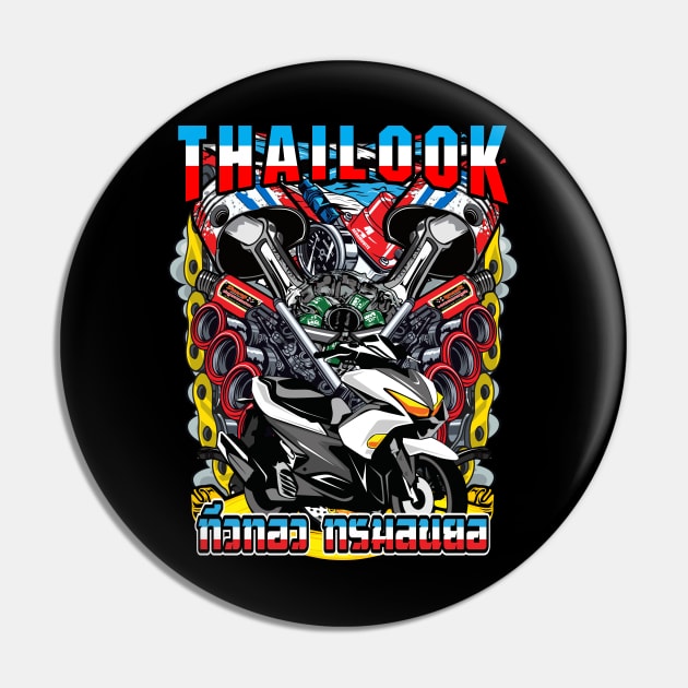 Motorcycle racing Biker Engine Thailook white badass red rider Pin by Moonwing