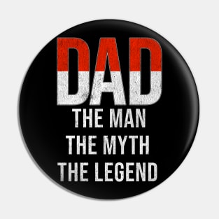 Monacan Dad The Man The Myth The Legend - Gift for Monacan Dad With Roots From Monacan Pin