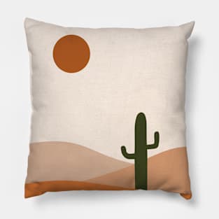 Cactus in the desert sand Pillow