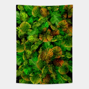 Tropical leaf random pattern painting Tapestry