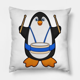 Penguin as Musician with Drum Pillow