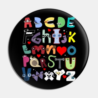 Alphabet Lore AZ I Love You Letter for kids Boys and Girls Pin