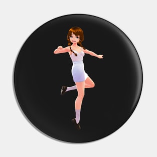 Dancing Redhead Anime Girl Pin