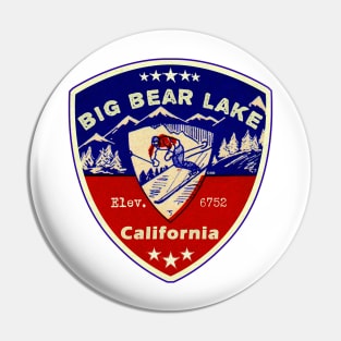 Big Bear Lake California Skiing Ski Mountains Skier CA Pin