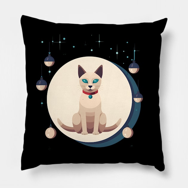 Tonkinese Cat Xmas Ornament, Love Cats Pillow by dukito