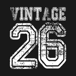 Vintage 26 2026 1926 T-shirt Birthday Gift Age Year Old Boy Girl Cute Funny Man Woman Jersey Style T-Shirt