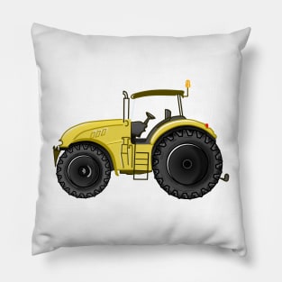 Yellow tractor Pillow