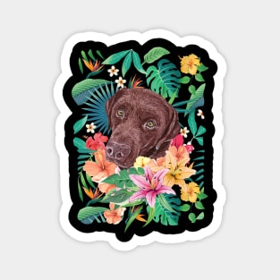 Tropical Chocolate Labrador Retriever 2 Magnet