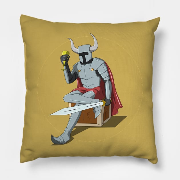 Triumphant knight: Embracing Victory with a Fearless heart Pillow by ZoeAfwan