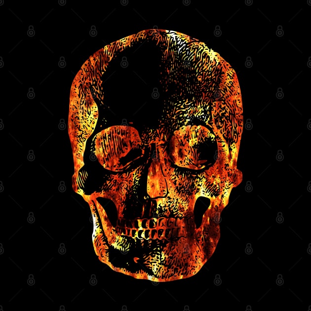 Flaming Skull by MercurialMerch