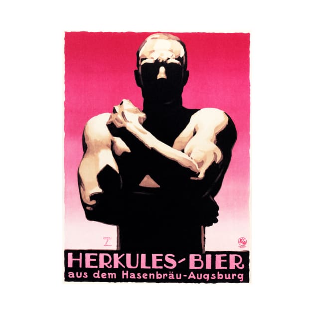 HERKULES BIER by Ludwig Hohlwein Vintage Art Deco German Beer Advertisement by vintageposters