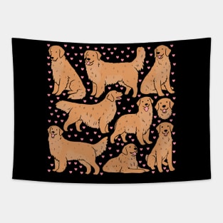 Cute golden Retriever dog pattern Tapestry