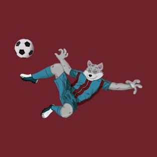 Turquoise/Red Soccer/Futbol T-Shirt