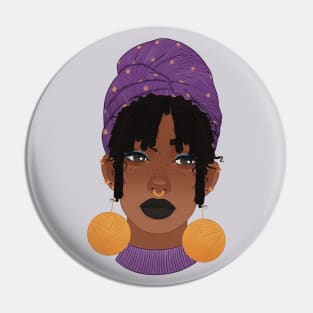 Afro girl with curls Pin