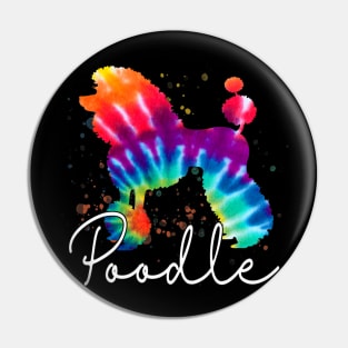 Poodle Dog Tie Dye Rainbow Pin