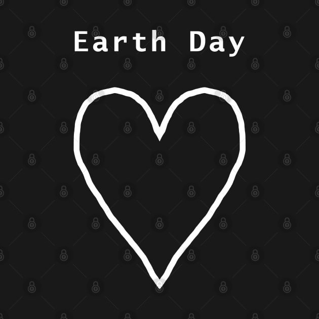 Earth Day White Heart Outline by ellenhenryart