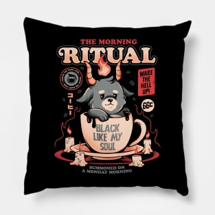 The Morning Ritual - Cute Baphomet Coffee Gift Pillow