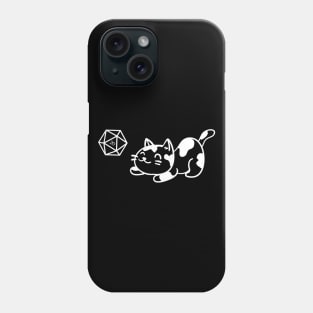 Cat with D20 Dice Cute and Funny TRPG Tabletop RPG Gaming Addict Phone Case