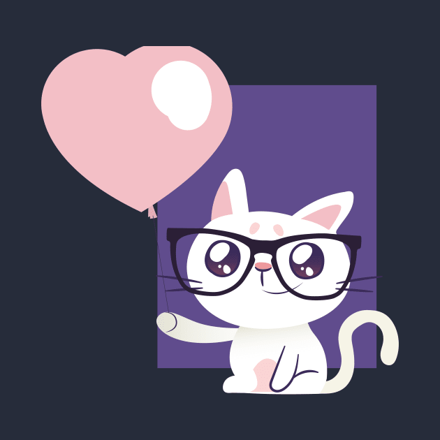 Cat with Balloon by LR_Collections