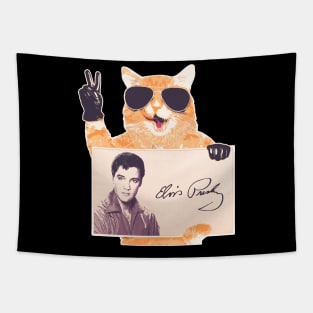 The King of Rock Retro Cat Tapestry