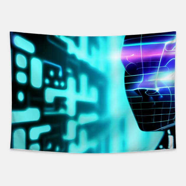 Digital Frontier Tapestry by AlienMirror