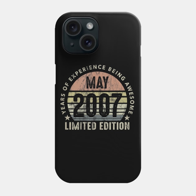 Born In May 2007 Vintage Sunset 13th Birthday All Original Phone Case by teudasfemales