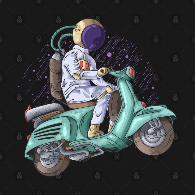 Astronaut on a Vespa to the moon by Astronaut.co