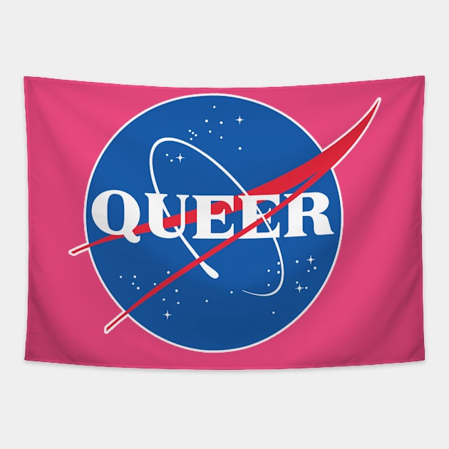 Nasa Queer /// Parody Logo Design Tapestry by DankFutura