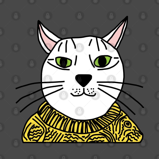 Portrait of Yellow Sweater Cat by ellenhenryart