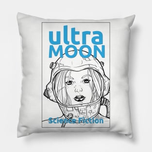 BLUE ULTRA MOON sci-fi travel to the moon Pillow