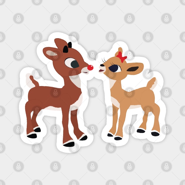 Classic Rudolph and Clarice © GraphicLoveShop Magnet by GraphicLoveShop