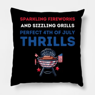 4th of July fireworks and grills Pillow