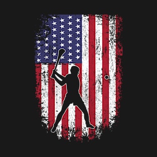 Hurling American Flag Patriot Graphic USA Patriotic Hurling Player T-Shirt