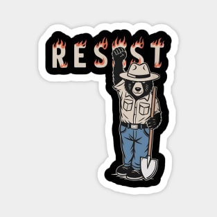 Vintage The Resist Bear Nation Park Magnet