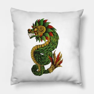 Vintage Aztec Green Dragon Pillow