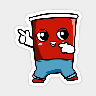 Red Plastic Party Cup Magnet