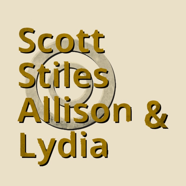 Scott, Stiles, Allison & Lydia by AlondraHanley