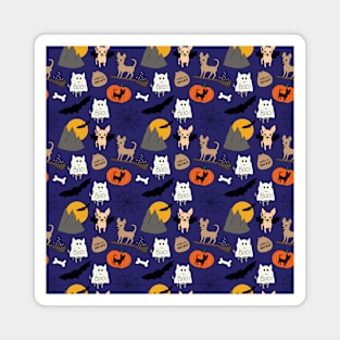 Halloween chihuahuas - navy Magnet