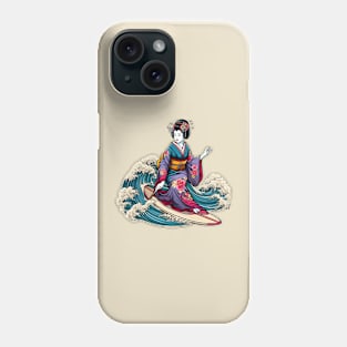 Surfing geisha Phone Case