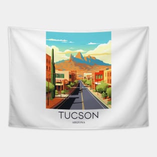 A Pop Art Travel Print of Tucson - Arizona - US Tapestry