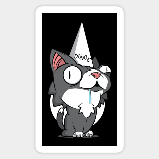 Dunce Cat Duncing Hat Cap Cats Funny Slow Stupid Kitty Meme
