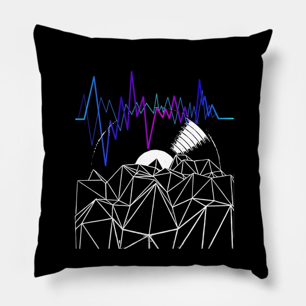 Geometric Vinyl Music Record Sound Wave Graphic Pillow by UNDERGROUNDROOTS