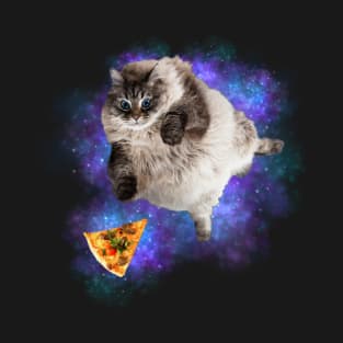 funny pizza cat galaxy T-Shirt