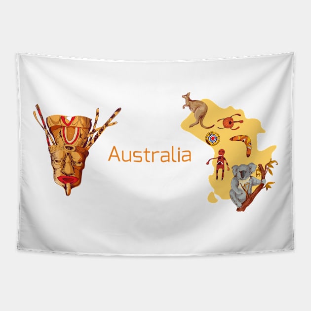 Australia Map Tapestry by saigon199x