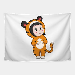 Tiger Girl Costume Tapestry