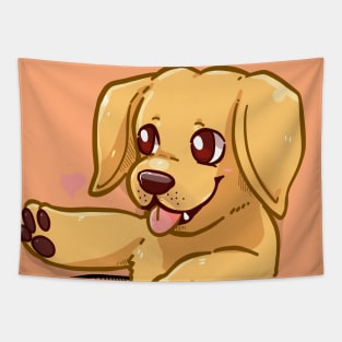 Pocket Cute Golden Labrador Dog Tapestry