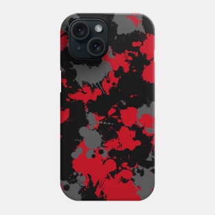 Red Grey and Black Paint Splatter Phone Case